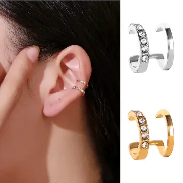ROZYARD Chain Hoop Earrings Gold Plated Double Piercing Earrings for Men  Women Statement - Walmart.com