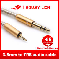 GOLLEY LION สายสัญญาณเสียงสเตอริโอ TRS ขนาด3.5มม. ถึง6.5มม. 1/4 "สำหรับขยายสัญญาณโทรศัพท์มือถือ