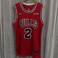 High qual NBA͛ New Jersey Bulls No. 2 Bauer Red Embroidered Large Size Blouse And Blue Ball Suit Vest