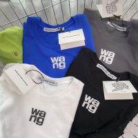 2023 summer new cotton alexanderwangˉ printed T-shirt round neck all-match casual short-sleeved loose couple tops