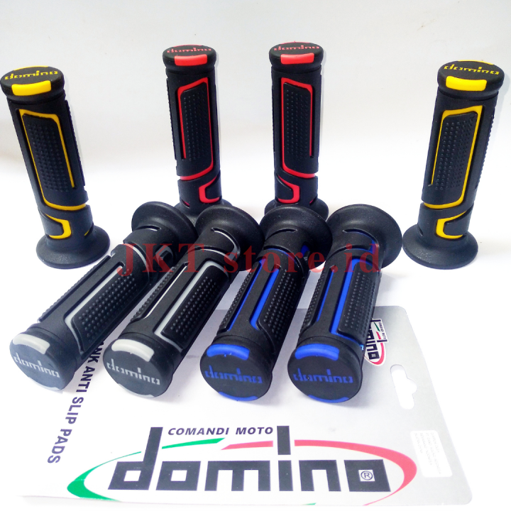 New Handgrip Sarung Gas Motor Domino Garis Neon Universal Grip Domino Untuk Semua Motorl