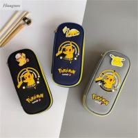 HUAGUES เคสดินสอพิกาจูเครื่องเขียนนักเรียน Pikachu ความจุมากเครื่องใช้สำนักงานสุดน่ารักกระเป๋าใส่ดินสอกล่องเครื่องเขียนปากกา