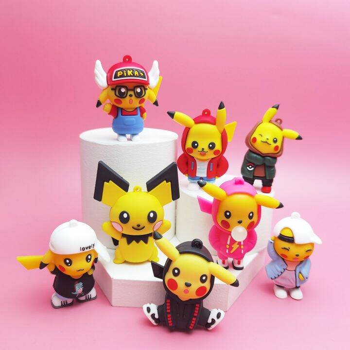 cw-new-fashion-anime-keychain-cartoon-chain-soft-glue-hand-pendant-pikachu-for-children