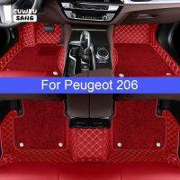 CUWEUSANG เสื่อปูพื้นติดรถยนต์สำหรับ Peugeot 206 206SW 206Hatchback 2 Volumi Foot Coche อุปกรณ์เสริมพรม