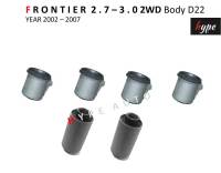 *** SET *** บูชปีกนกบน + บูชปีกนกล่าง ฟรอนเทียร์ FRONTIER 2.7 - 3.0 2WD บอดี้ D22 ปี 2002 - 2007 ( 6 ชิ้น )