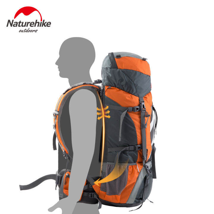 Naturehike ชุดปีนเขาสำหรับกลางแจ้ง,ใหม่70ลิตร + 5L NH70B070-B พร้อมที่ ...