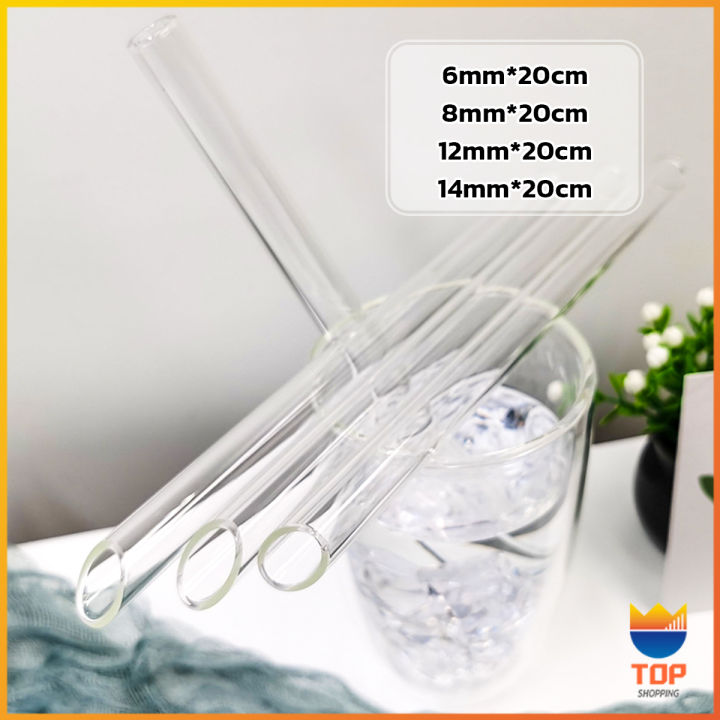 top-หลอดดูดน้ำ-แบบแก้วใส-ปลายเฉียง-ใช้ดื่มชานม-ชาไข่มุข-ความยาว-20-cm-glass-straw