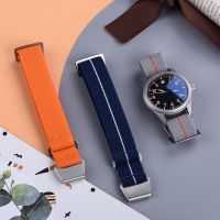 Premium Quality Nylon Elastic Strap 60s French Troops Parachute Bag Elastic Woven Watch Band Military Watch Bracelet 20mm 22mm