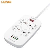 LDNIO SC4407 Universal 4 AC 4Usb Power Socket Smart Usb Electric Extension 2500W  10A Sockets Network Filter Adapter Wires  Leads  Adapters