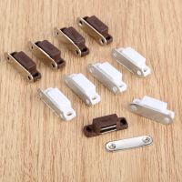 【LZ】 5Pcs Small Magnetic Door Catches Kitchen Cupboard Wardrobe Cabinet Latch Catch Screw White Brown Cabinet Hardware 27x10mm