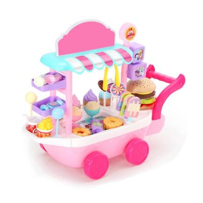 Candy Ice Cream Truck 36-piece Small Ice Cream Toy Cart Play Set Children Playhouse Indoor &amp; Outdoor Colorful Kids Business Cart for Child Development and Learning very well