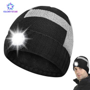 Mũ Dệt Kim Ấm Áp Có Đèn Led Mũ Beanie Màu Tương Phản Thời Trang Đèn Led