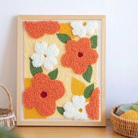 【CC】☋❆  Punch Needle Rug Hooking Embroidery Set for Fabric Hoops Yarns