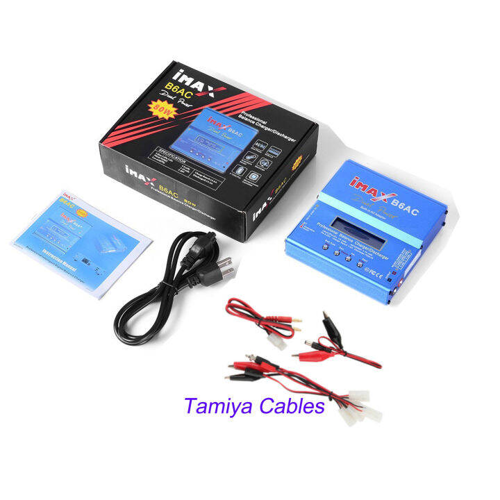 IMax B6 AC 80W ที่ชาร์จอาร์ซี B6AC Lipo NiMh Liion เครื่องชาร์จแบบสมดุลแบตเตอรี่นคิตดิจิตอล LCD