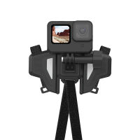 Telesin หมวกกันน็อครถจักรยานยนต์ Chin Mount,ที่ยึดหมวกกันน็อคแบบพับได้สำหรับ GoPro Hero 10 9 8 7 6 5, Insta360, DJI Osmo และกล้องแอคชั่นส่วนใหญ่