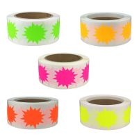 【CW】۩☽  500 Pcs/Roll Colorful Adhesive Stickers Roll Fluorescent Awards Label Explosion Tag Sticker 1 inch B03E