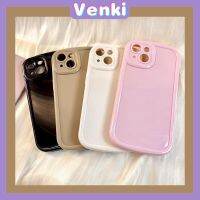 VENKI - เคสไอโฟน11 เคส Case iPhone 11 Pro Max TPU Soft Simple Case Glossy Bubble Case สีชมพู สีขาว สีน้ำตาล สีดำ ป้องกันกล้องกันกระแทก สำหรับ iPhone 14 13 12 11 Plus Pro Max 7 Plus X XR