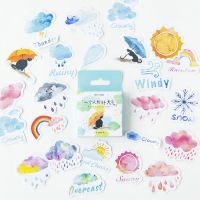 46 Pcs the weather Cute Diary Journal Stationery Flakes Scrapbooking DIY Decorative Stickers