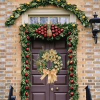 PVC Artificial Christmas Wreath Handmade Hanging Ornaments For Front Door Wall Window Farmhouse Decoration