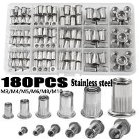 180/160/150/100/93PCS Stainless steel Rivet Nut M3 M4 M5 M6 M8 M10 Insert Reveting Multi Size Flat Head Rivet Nut Rivnut Set