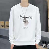 [COD] new mens round neck sweater trendy brand casual loose large size sports bottoming W4030