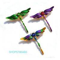 Classic Jewelry Dragonfly Brooch for Women Multi Color Rhinestone Brooch Painted Elegant Breast Pin Ladies Gifts Party Garments