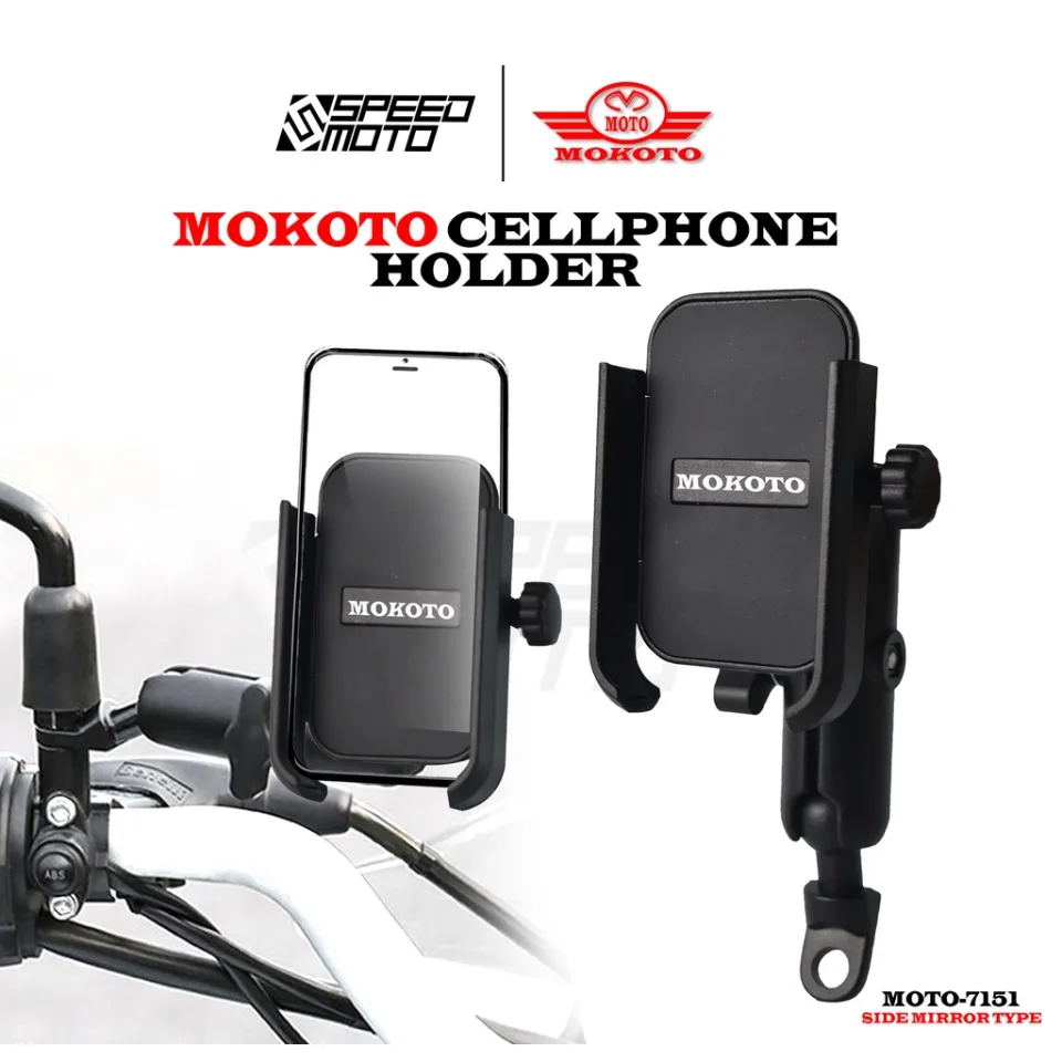 UNIVERSAL MOKOTO CELLPHONE HOLDER ALLOY SIDE MIRROR AND HANDLE BAR CLAMP  MOTORCYCLE SPEEDMOTO