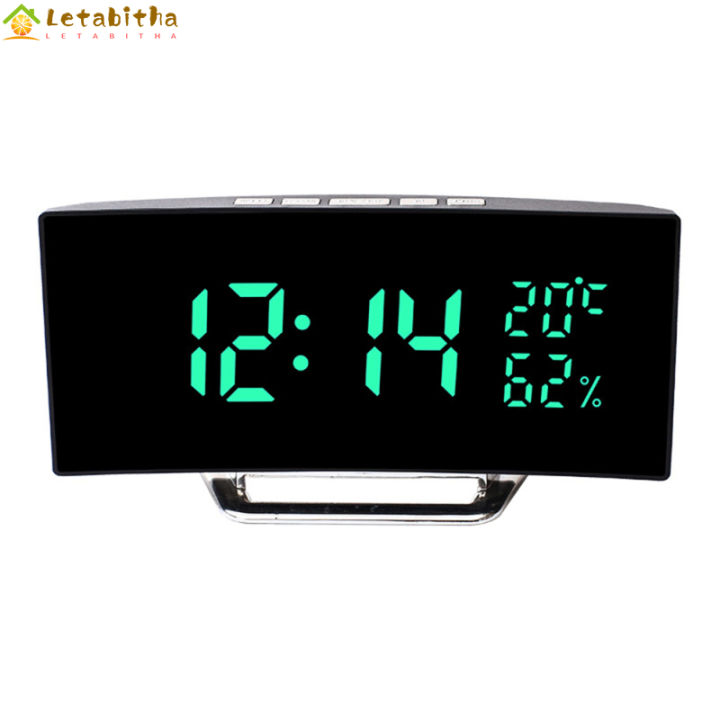 ข้อมูลเวลาเตือนนาฬิกาดิจิตอล-led-จอแสดงอุณหภูมิความชื้น12-24ชั่วโมงมัลติฟังก์ชั่นนาฬิกาตั้งโต๊ะ