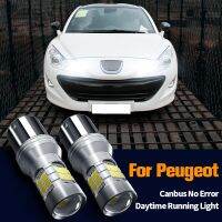 2ชิ้น LED ไฟวิ่งกลางวันหลอดไฟ DRL โคมไฟ Canbus ไม่มีข้อผิดพลาด P21/5W 1157 BAY15D สำหรับ Peugeot 408 308 3008 RCZ สง่างาม