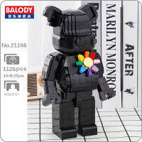 Balody 21166สัตว์โลกสีดำคนรักหมีดอกไม้เข็มกลัดกรณีการจัดเก็บสัตว์เลี้ยง3D มินิอิฐบล็อกอาคารของเล่นสำหรับเด็กไม่มีกล่อง