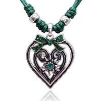 Fashion Heart Bow Pednant Necklace Women Traditional Color Edelweiss Necklace Oktoberfest Party Leather Rope Choker Gift Jewelry 【hot】d25bil