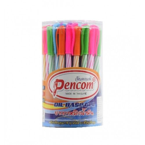 ส่งฟรี-ปากกาน้ำเงิน-pencom-oil-base-gel-ปากกาหมึกน้ำมัน-กล่องละ-50-ด้าม