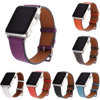 DAHASE Litchi หนังแท้สำหรับ Series 4 3 2 1สำหรับ Classic Watchband 40มม. 44มม. 42มม. 38มม.