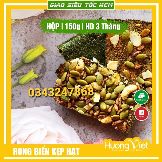 Rong biển kẹp hạt dinh dưỡng mùa ăn 150gr đồ ăn vặt sài gòn rong biển ăn - ảnh sản phẩm 2