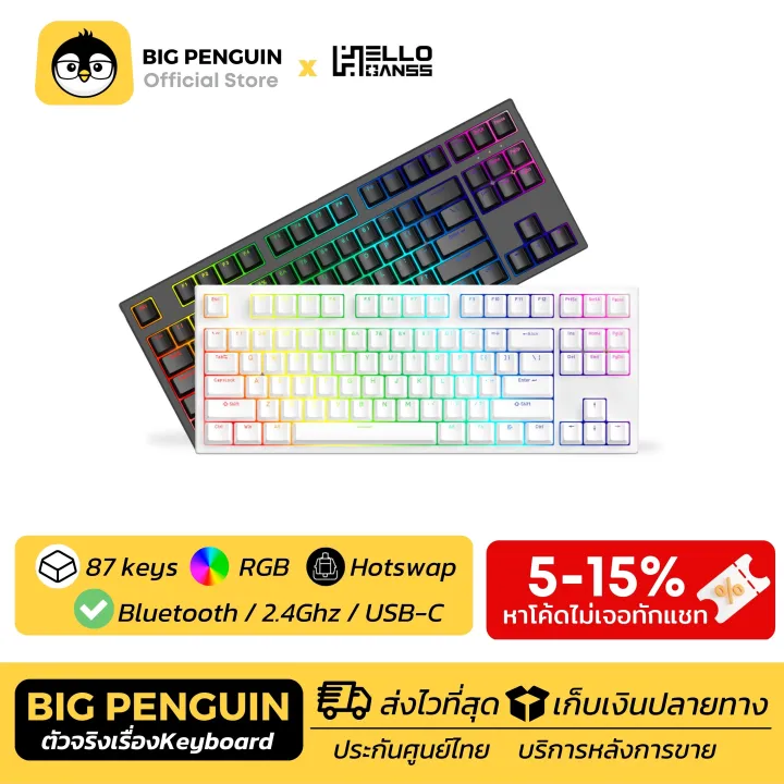 Hello Ganss GS Hotswap RGB Bluetooth Keyboard Thai Hotswap