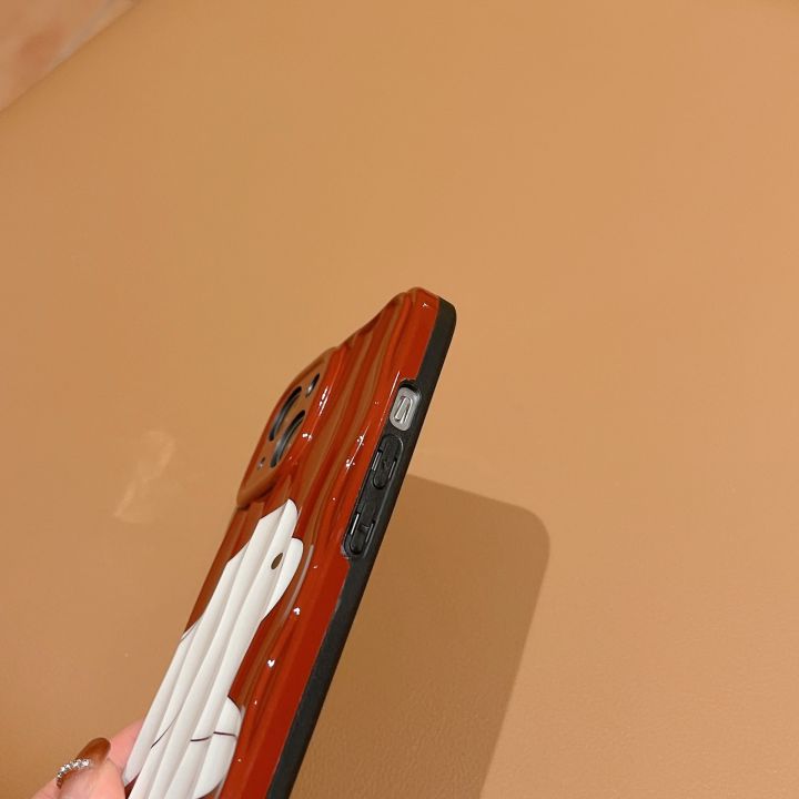 การ์ตูนสีแดงขนาดเล็กกระต่ายสีขาวกรณีโทรศัพท์สำหรับ-iphone12-กรณีโทรศัพท์คลื่นสเตอริโอสำหรับ-iphone13promax-ซองใส่ซิลิโคนสีแดงสำหรับ-iphone14-กรณีโทรศัพท์กระต่ายน่ารักสำหรับ-iphone11