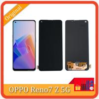 ต้นฉบับสำหรับ OPPO Reno7 Z 5กรัม CPH2343จอแสดงผล LCD AMOLED Touch Screen เปลี่ยนหน้าจอ Digitizer สมัชชาสำหรับ Reno 7Z จอแอลซีดี6.43"