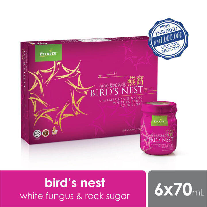 Ecolite Birds Nest with American Ginseng + White Fungus + Rock Sugar (6
