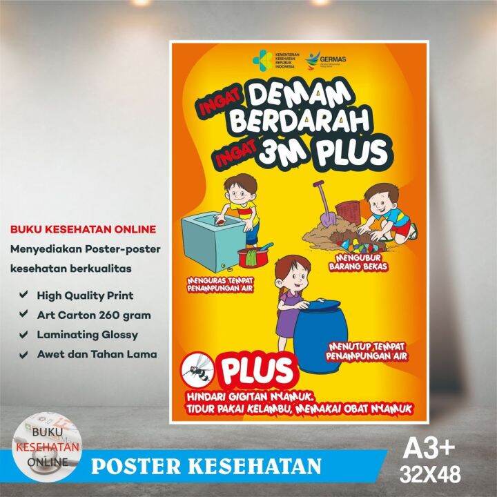 Poster Kesehatan - DBD 3M - LAMINATING GLOSSY | Lazada Indonesia