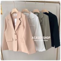 Blazer✨ ทรงสวยสไตล์เกาหลี ดีเทลกระดุม หน้า2เม็ด ลายไม้ ยอดฮิตมีซับใน พร้อมส่ง