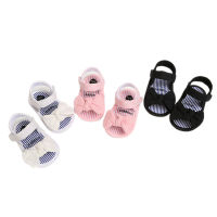 【CW】Toddlers Girls Summer Open Toe Non-Slip Soft Sole Flat Princess Sandals With Bowknot 0-18M