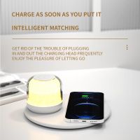 ZZOOI 15W Qi Lamp Fast Wireless Charger For iPhone Xiaomi Samsung Table RGB LED Night Light Beside Desk Charging Dock Adsorbed