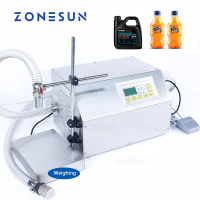 ZONESUN Liquid Filling Machine ZS-DP431Wกึ่งอัตโนมัติBig Flowเครื่องดื่มเหลวแชมพูเครื่องชั่งน้ำหนักน้ำไดอะแฟรมน้ำFiller