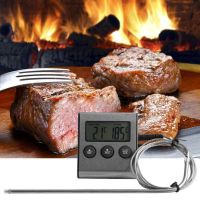 Digital BBQ Meat Thermometer Grill Oven Thermomet With Timer Stainless Steel Probe Cooking Kitchen Thermometer