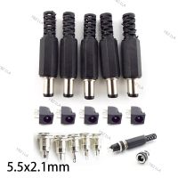 12V 5.5*2.1MM DC Male Plugs DC022 DC099 Power Socket Female Jack Screw Nut Panel Mount Connector Panel diy plug 5.5 x 2.1mm YB21TH