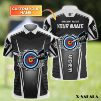 New Shooting Custom Name 3D Printed Arrow Polo Shirts Soft Beaded Tee Clothing Men Female Casual Tops Gift For Archery Player {in store}