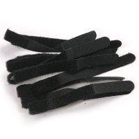 Fixmee 100pcs 1*13cm  Black Reusable P-Type Back to Back  Nylon Hook Loop Cable Tie Cable Management