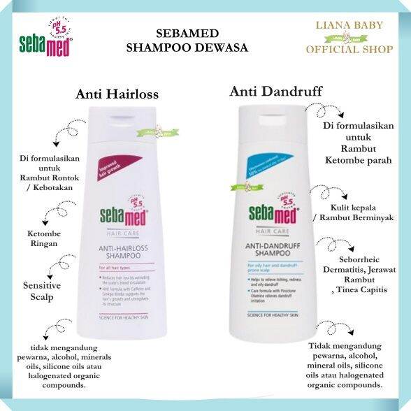 PERA619 SEBAMED SHAMPOO DEWASA 200ML ANTI DANDRUFF ATAU ANTI KETOMBE