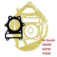 สำหรับ Suzuki GN250 GZ250 Gn 250 SP250 ST250ปะเก็นมอเตอร์รถจักรยานยนต์ชุดวงแหวนอัดลูกสูบปะเก็นมอเตอร์คาร์เตอร์แผ่นหัวกุญแจ