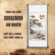 Tranh treo tường vô tri DOREMON & Mèo TOM chế hài chất liệu vải canvas